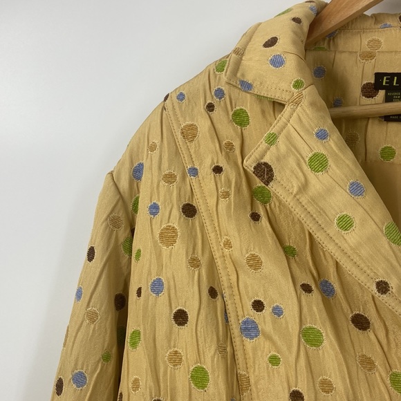 Boho elegant polka dot design artsy button front blazer jacket - Picture 8 of 14